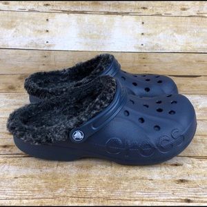 Lined Navy Blue Crocs